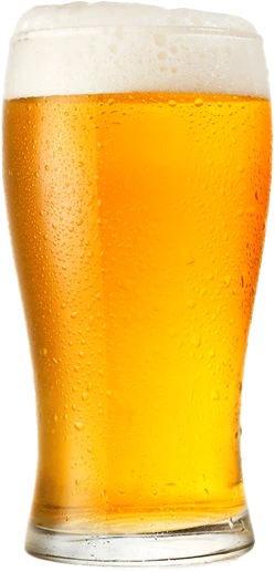 Vaso de cerveza rubia con espuma